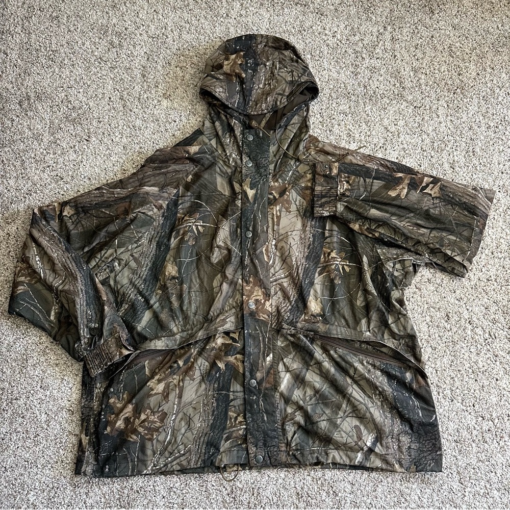 Pella Realtree Hardwoods Camo Full Zip Jacket Vintage Mens Size 2X REG Mesh Line - Picture 2 of 15